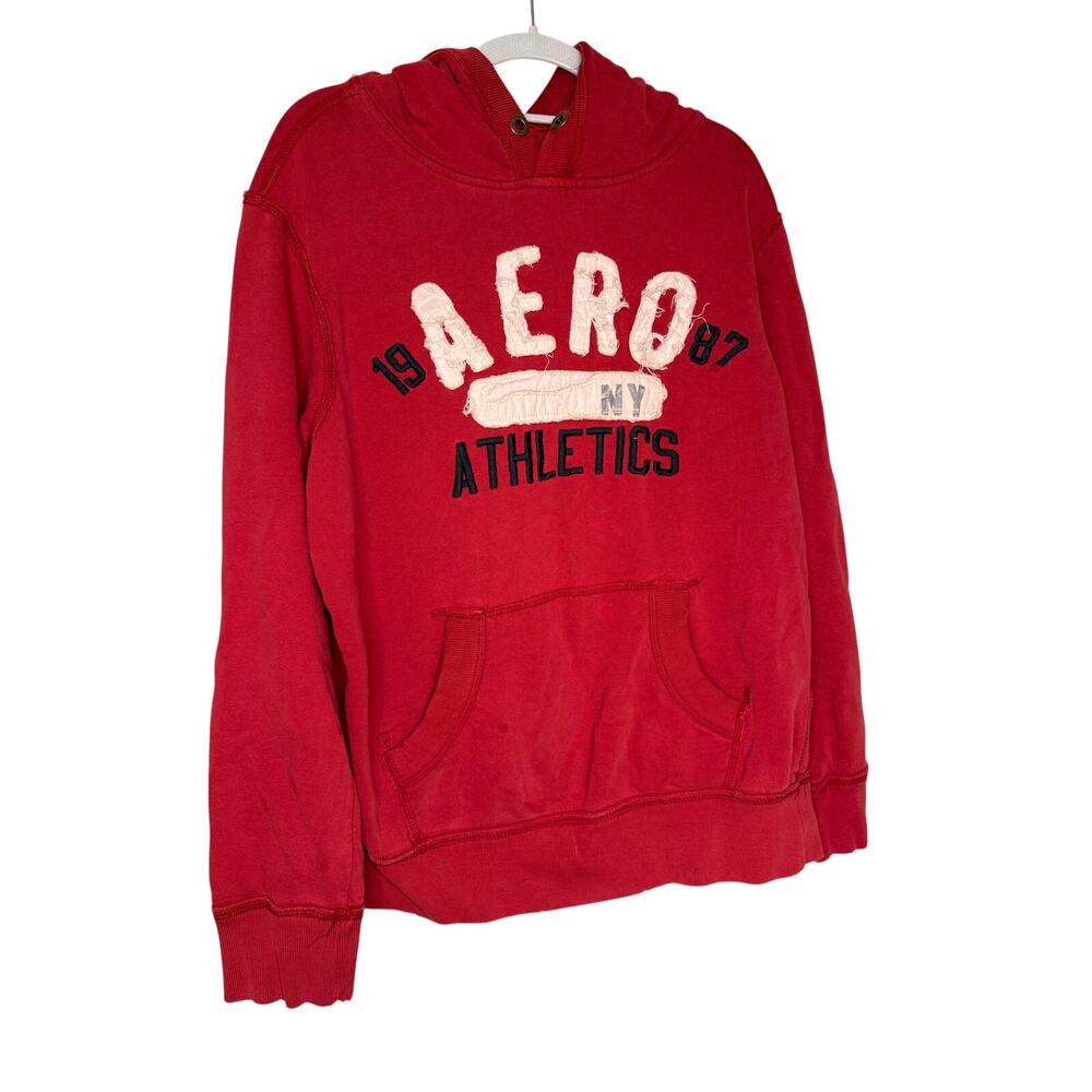 Aeropostale Athletics y2k 3d textured letter‎ red hoodie classic